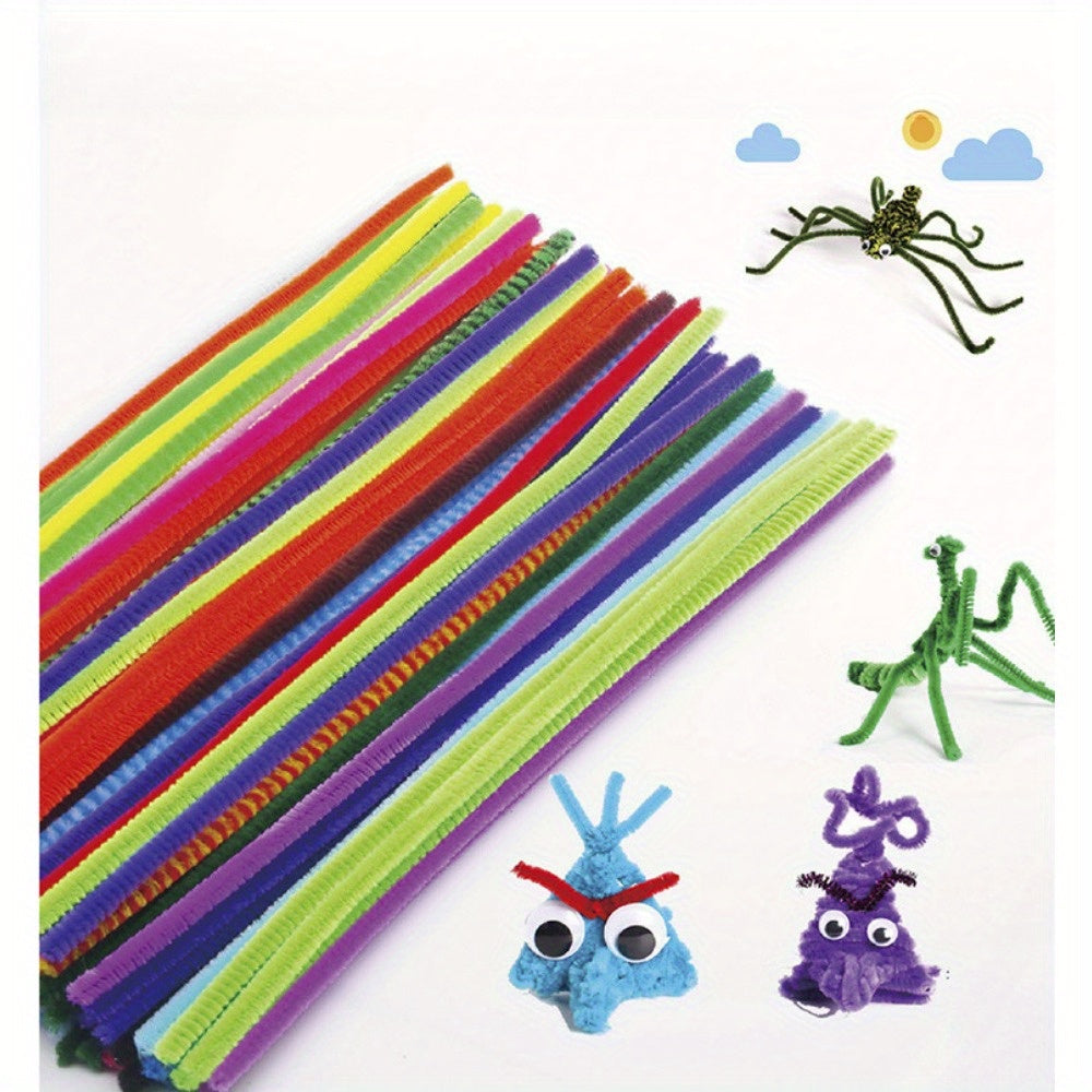 Wholesale package of 100 colorful twist rods made of super dense, encrypted wool.