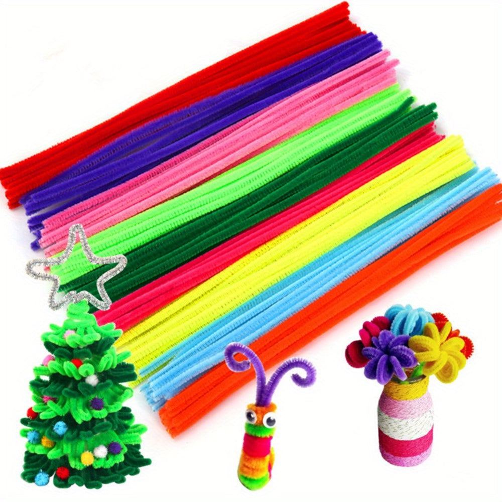 Wholesale package of 100 colorful twist rods made of super dense, encrypted wool.