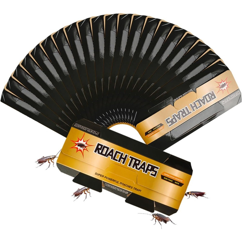 Cockroach traps available in sets of 5, 10, 15, or 20. Effective indoor infestation and home cockroach killer that is safe for pets and children.