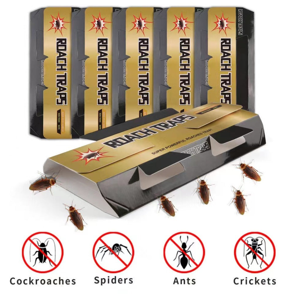 Cockroach traps available in sets of 5, 10, 15, or 20. Effective indoor infestation and home cockroach killer that is safe for pets and children.