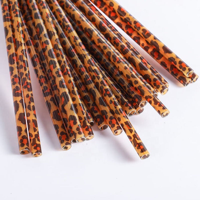 Set of 10 Reusable PP Plastic Straws featuring Fun Cartoon Designs, Available in 22.86cm and 25.91cm lengths - Premium Straws perfect for Parties and Restaurants