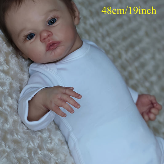 17-inch Silicone Reborn Youngsters Doll with Cloth Body, White - Includes Clothes Set, Magnetic Soothing Item, Birth Certificate, Toy