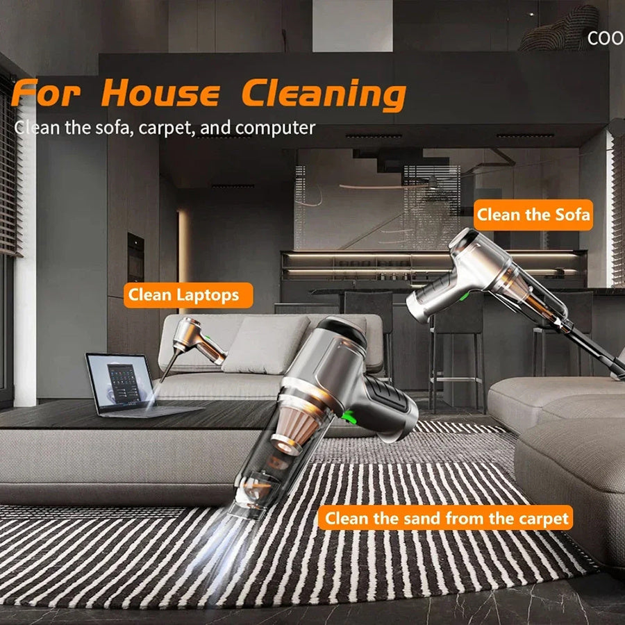 Introducing the Suitu Cordless Handheld Vacuum Cleaner: featuring a high-power brushless motor, perfect for both wet and dry use on home surfaces, keyboards, and sofas. Equipped with a 4000mAh rechargeable battery for long-lasting power and a quiet