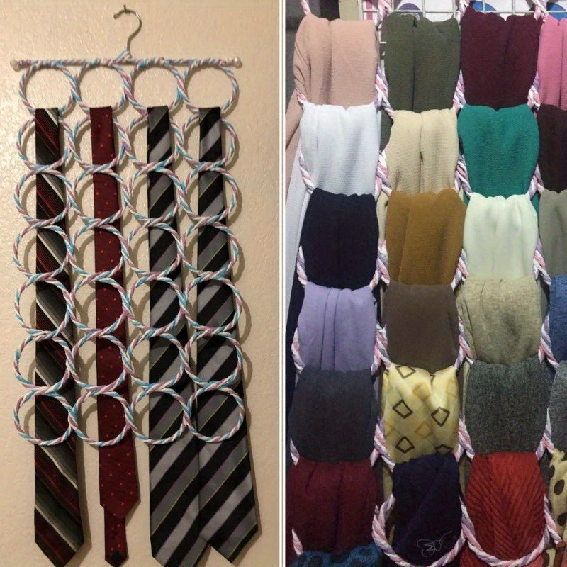 Essential Back to School Item: Metal Rack Storage Hanger for Ties, Scarves, Belts, and Clothing Organization in Bedroom, Balcony, or Dormitory