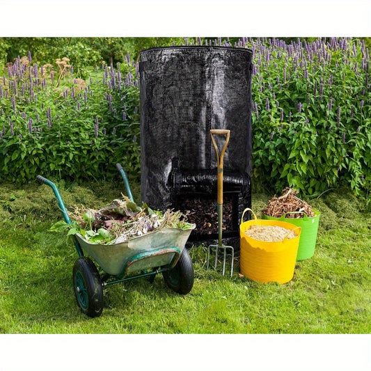 Small compost bag made of waterproof ecological PE cloth, ideal for treating kitchen waste in the home garden. Measures 13.8 x 23.6 inches.