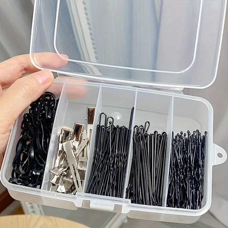 Mini transparent storage case with 5 compartments for dustproof jewelry storage, hair clips, small items, and easy travel organization.