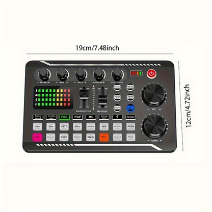 ROMOSON Professional Audio Mixer with USB Charging, DJ Effects & Voice Changer, PC/Smartphone Compatibility, ≤36V Lithium Battery