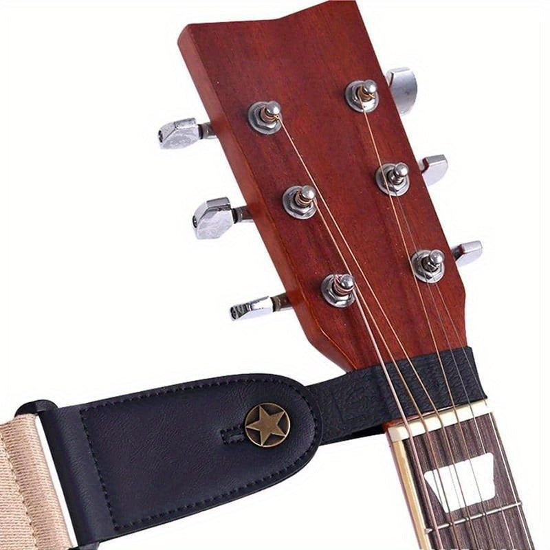 Removable steel-string guitar headband for acoustic, bass, and electric guitars.