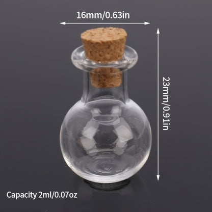 10 small glass bottles with mini cork, ideal for potions.