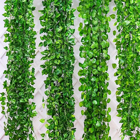 3pcs Lifelike Artificial Ivy Garland - Versatile Faux Greenery for Home, Garden & Wedding Decor - Durable Plastic Vines for Indoor/Outdoor Use - Suitable for Shelf, Arch & Wall Decor