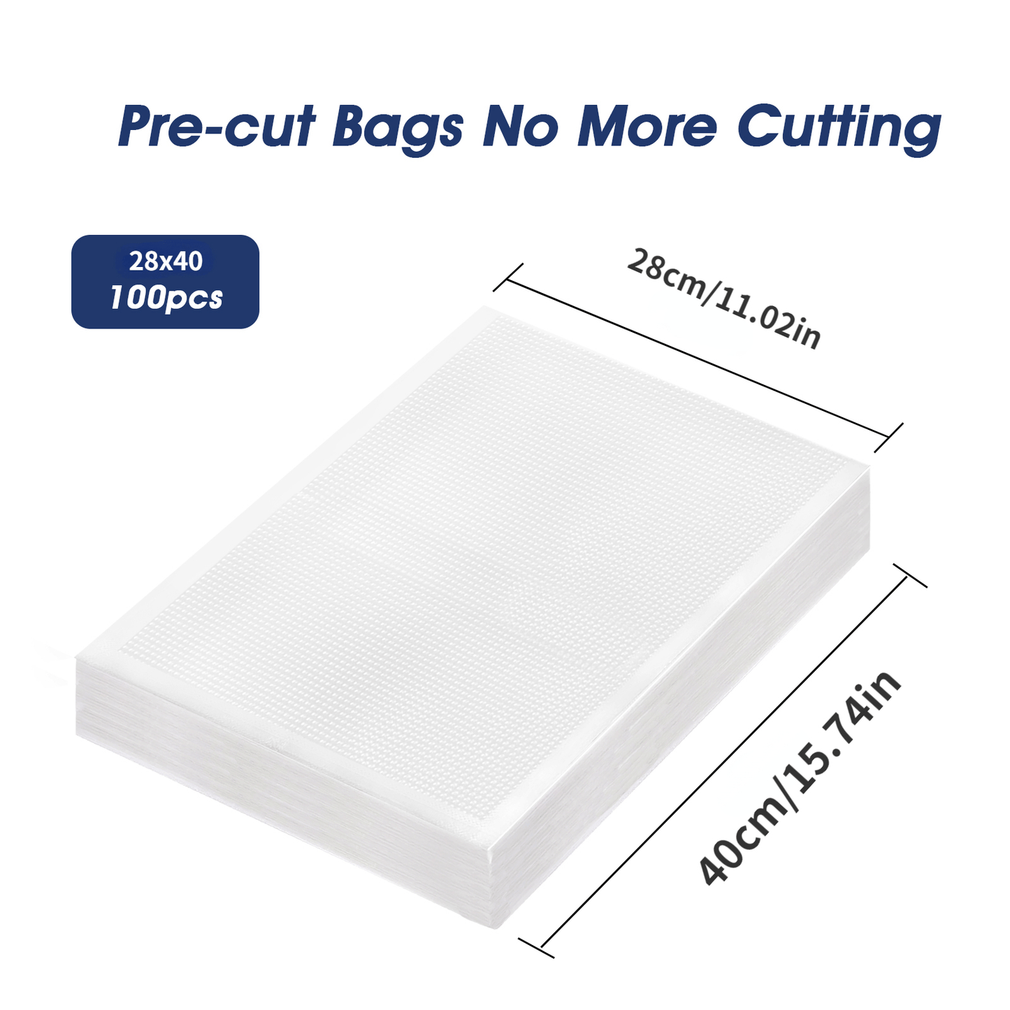 100 pieces of textured vacuum sealer bags for food packaging, household transparent airtight bags for grains, meats, fruits, and vegetables. Ideal for kitchen organization and storage, as well as a useful kitchen accessory.