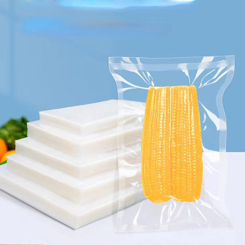 100 pieces of textured vacuum sealer bags for food packaging, household transparent airtight bags for grains, meats, fruits, and vegetables. Ideal for kitchen organization and storage, as well as a useful kitchen accessory.