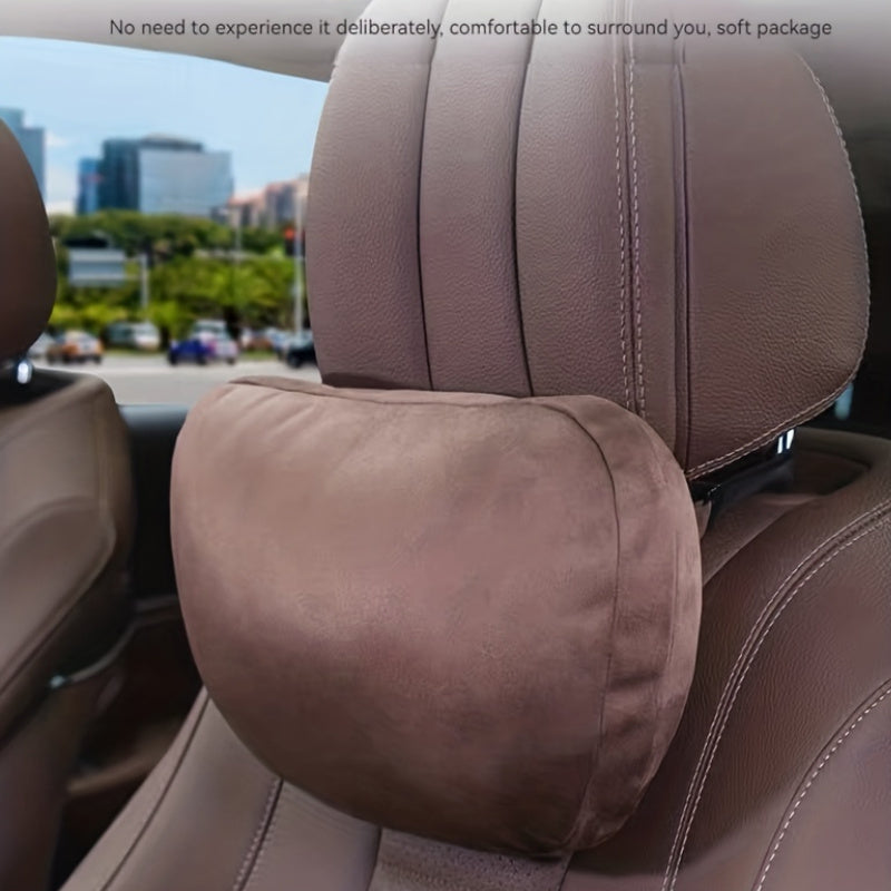 A luxurious Suede Fleece Headrest Lumbar Support Set for Car Seats - the ultimate comfort accessory for all car models.