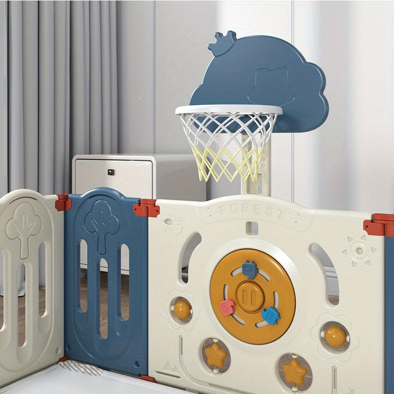 Indoor Baby Playpen Set with Foldable Design, Includes Crawling Mat and Safety Fence.