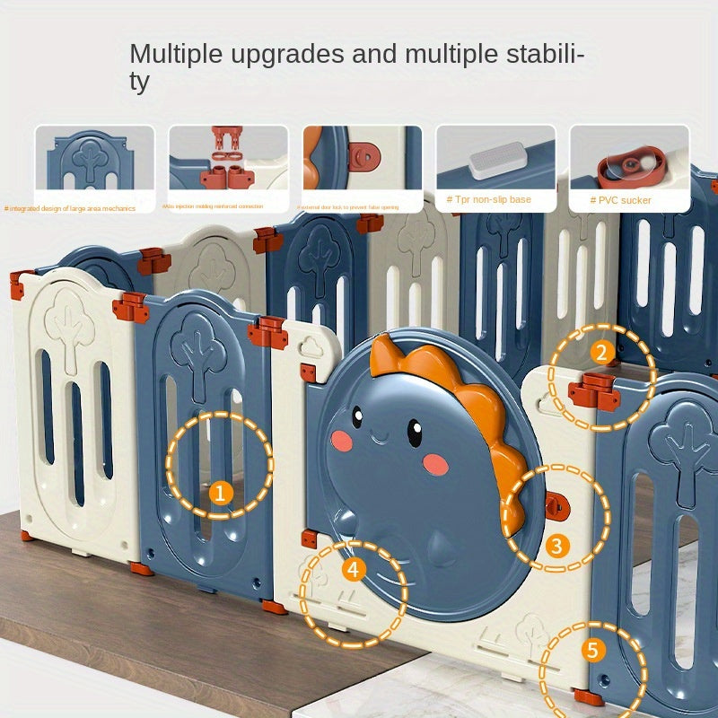 Indoor Baby Playpen Set with Foldable Design, Includes Crawling Mat and Safety Fence.