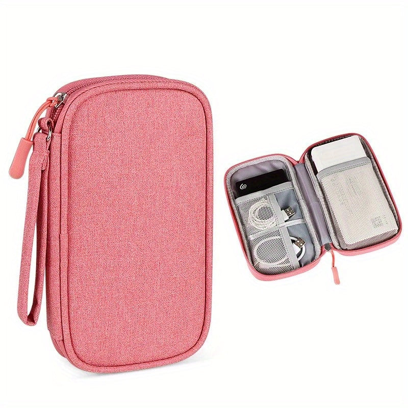 Waterproof double layers storage bag for organizing travel digital products, cables, charging accessories, passports, and documents. Perfect for Easter and Valentine's Day gifts.