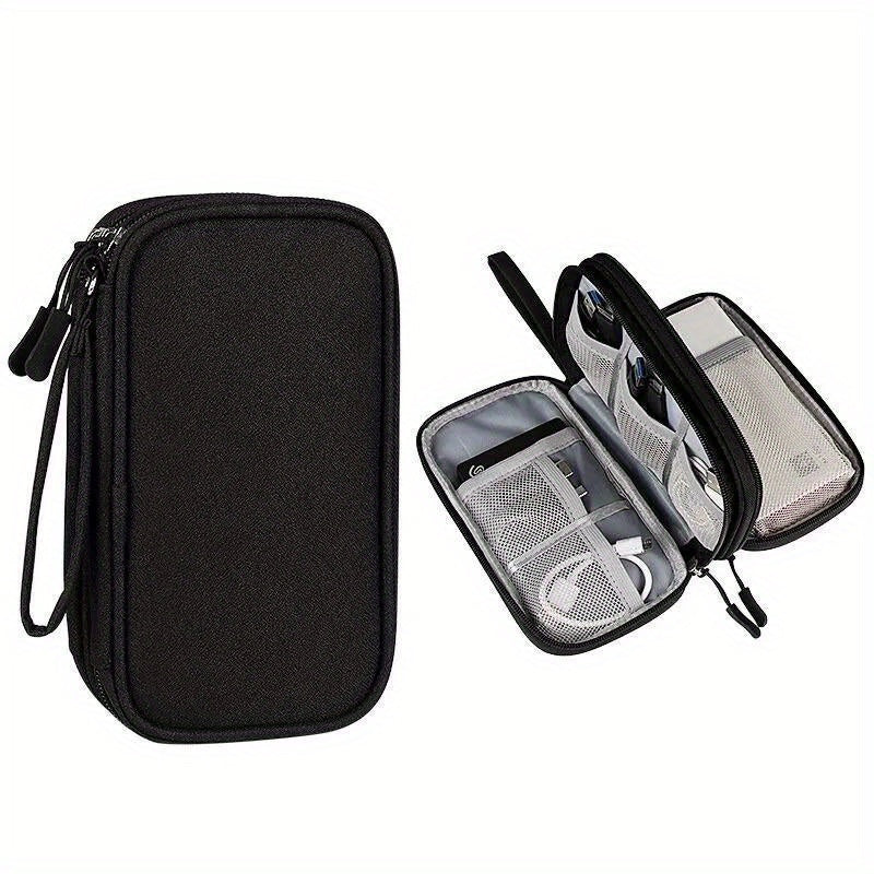 Waterproof double layers storage bag for organizing travel digital products, cables, charging accessories, passports, and documents. Perfect for Easter and Valentine's Day gifts.