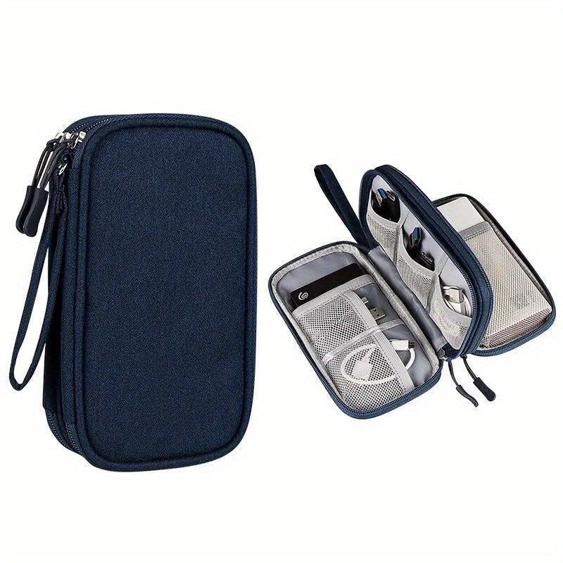 Waterproof double layers storage bag for organizing travel digital products, cables, charging accessories, passports, and documents. Perfect for Easter and Valentine's Day gifts.