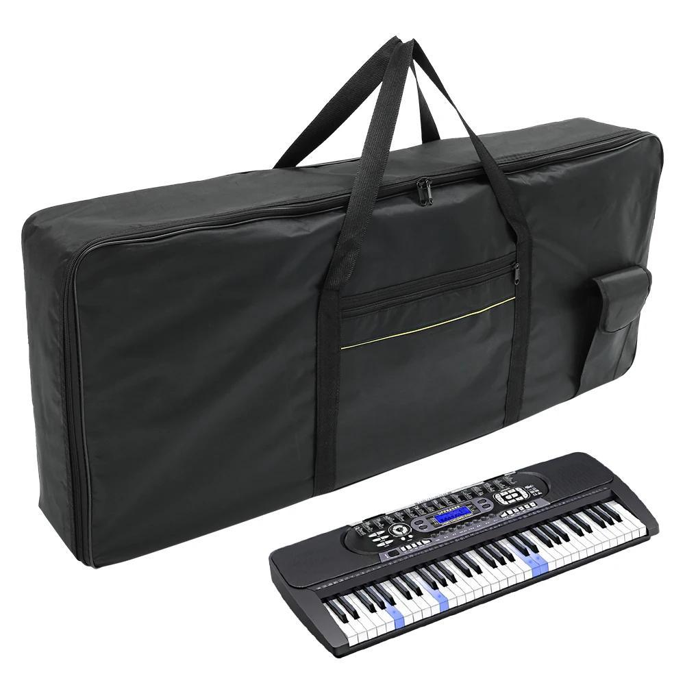 Protective storage bag for 61-key instrument keyboards, made of Oxford 600D material with thicken design. Portable, waterproof, and suitable for electronic organs.