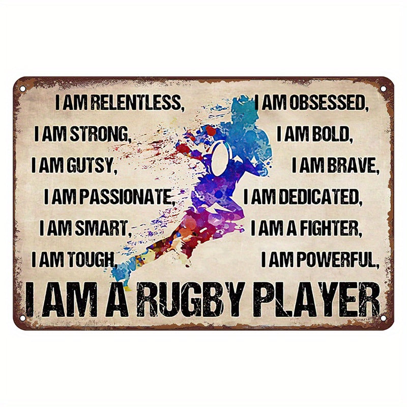 Retro Metal Tin Sign: Perfect Gift for Rugby Players! Funny Wall Art Poster for Home Décor