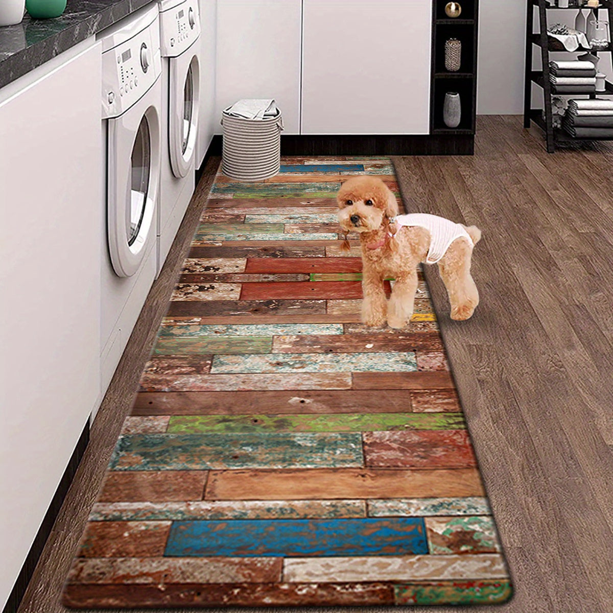 Retro-inspired Kitchen Mat with Striped Design, Soft Cushioned for Comfort, Absorbent and Non-slip Bath Pad, Ideal for Living Room, Bedroom, Sink Area, Laundry Room, and Home Entryway Decor for Spring.