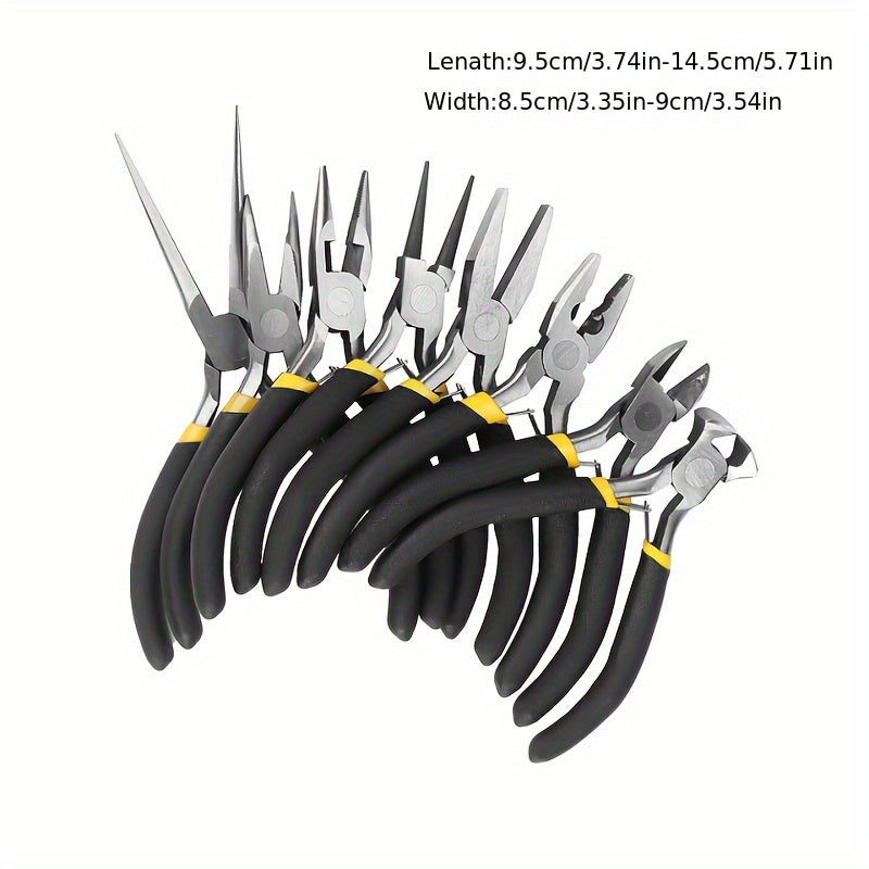 8-piece Mini Jewelry Pliers Set, includes Round Curved Needle Nose Pliers