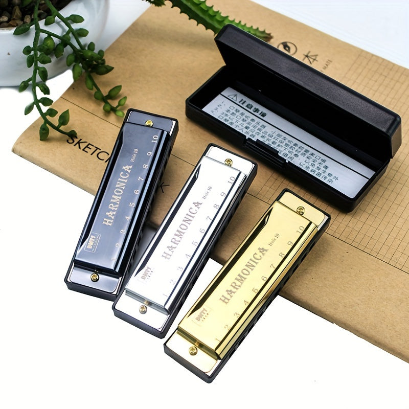 Beginner's 10-hole professional blues harmonica.