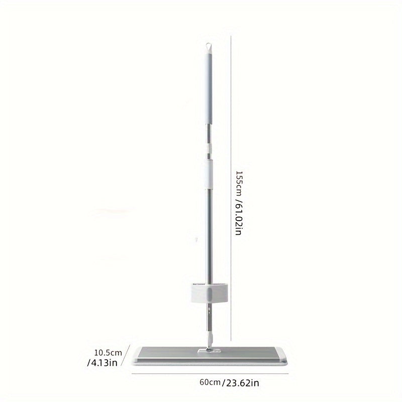 360° Удобная плоская швабра с выдвижной алюминиевой ручкой - нержавеющая сталь, без пропусков, 2 сменные насадки в комплекте для легкой и эффективной уборки дома
