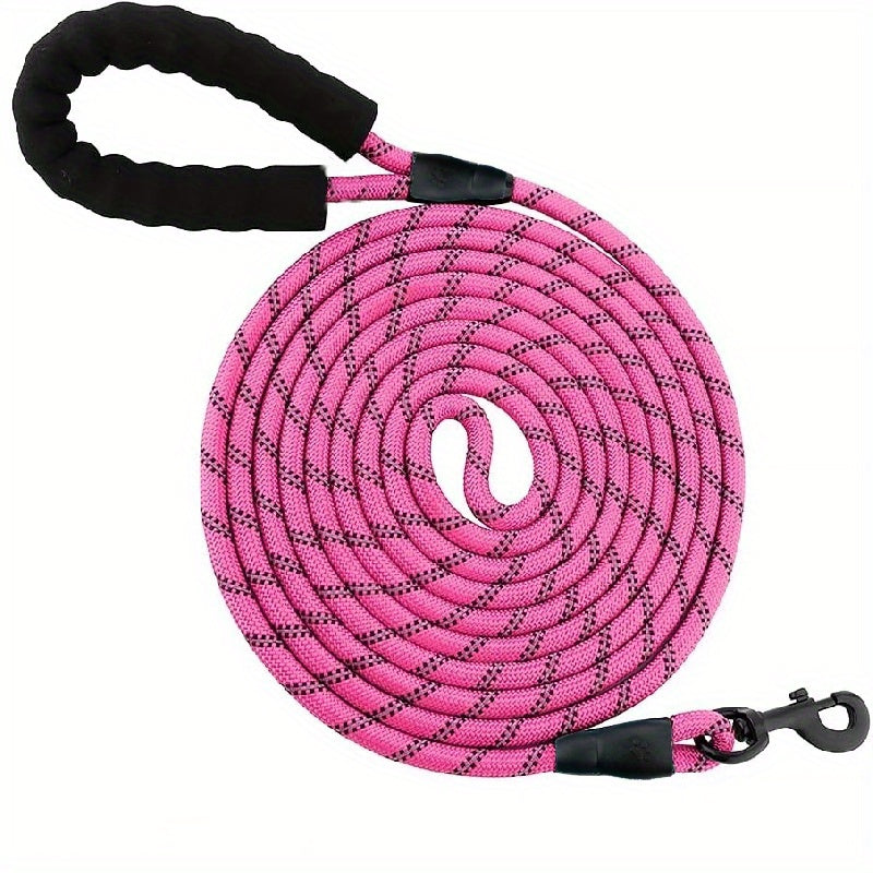 Reflective round rope leash for medium and large dogs.