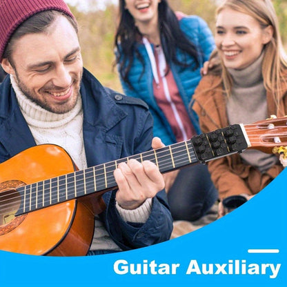 Convenient guitar chord trainer for 96.52-104.14cm folk guitars, with chord chart for easy learning and enhanced playing comfort.