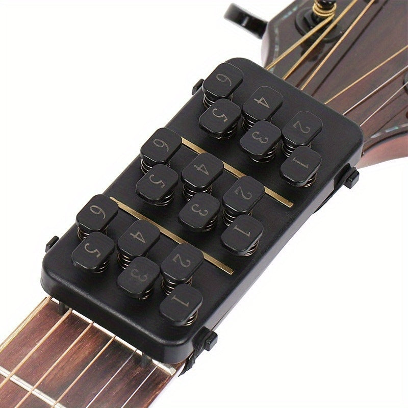 Convenient guitar chord trainer for 96.52-104.14cm folk guitars, with chord chart for easy learning and enhanced playing comfort.