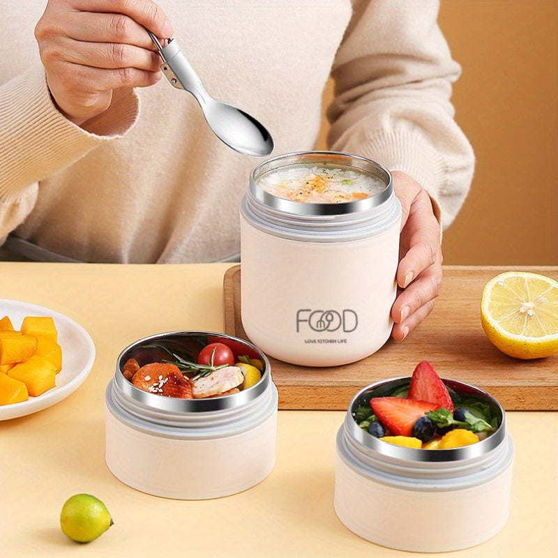 Upgrade your lunch game with this Insulated Lunch Box Set, complete with a Soup Box and Porridge Cup. Made from durable stainless steel, this portable breakfast box is perfect for outdoor activities.