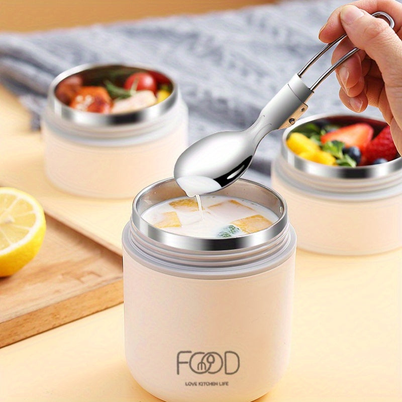 Upgrade your lunch game with this Insulated Lunch Box Set, complete with a Soup Box and Porridge Cup. Made from durable stainless steel, this portable breakfast box is perfect for outdoor activities.