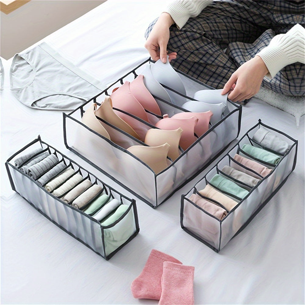 Organize your underwear drawer with these 3pcs Foldable Storage Boxes! Perfect for keeping your panties, bras, socks, and lingerie in order. Great for closet organization and makes a wonderful gift for Halloween or Christmas.