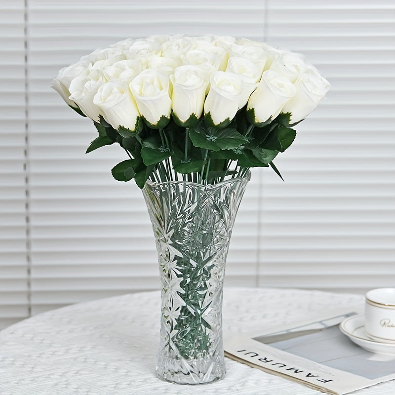 20 branches of fabric and artificial roses for living room or wedding decoration, Valentine's Day or Chinese Valentine's Day gift, or holiday party decoration; vases not included.