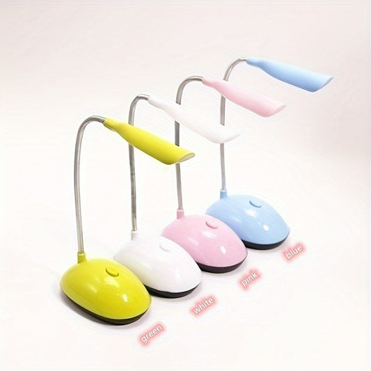 1pc Foldable LED Desk Lamp with 4 Colors, Eye-Care Reading Light for Students, Battery Powered.