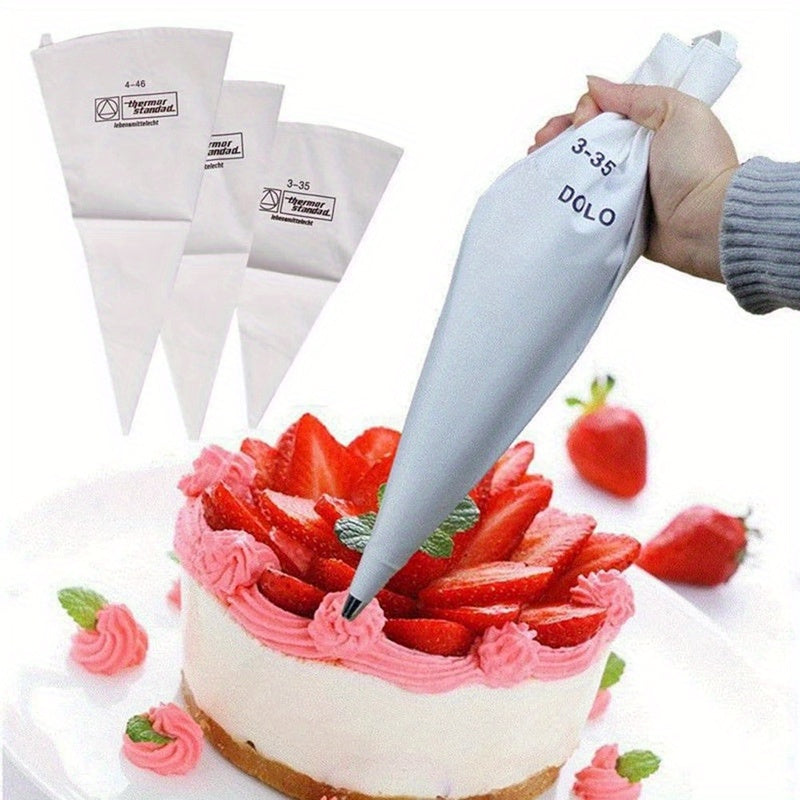 Durable Reusable Canvas Piping Bags for Cake Decorating - Versatile and Long-lasting Icing Bags for DIY Treats like Cakes, Cookies, and Chocolates - Available in White with Multiple Size Options (19.99*35.23cm, 23.01*40.01cm, 26.01*46.0cm) - Cream Piping