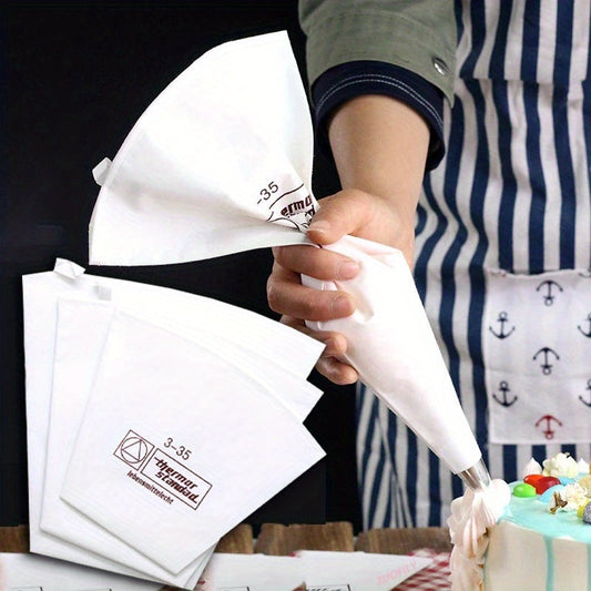 Durable Reusable Canvas Piping Bags for Cake Decorating - Versatile and Long-lasting Icing Bags for DIY Treats like Cakes, Cookies, and Chocolates - Available in White with Multiple Size Options (19.99*35.23cm, 23.01*40.01cm, 26.01*46.0cm) - Cream Piping