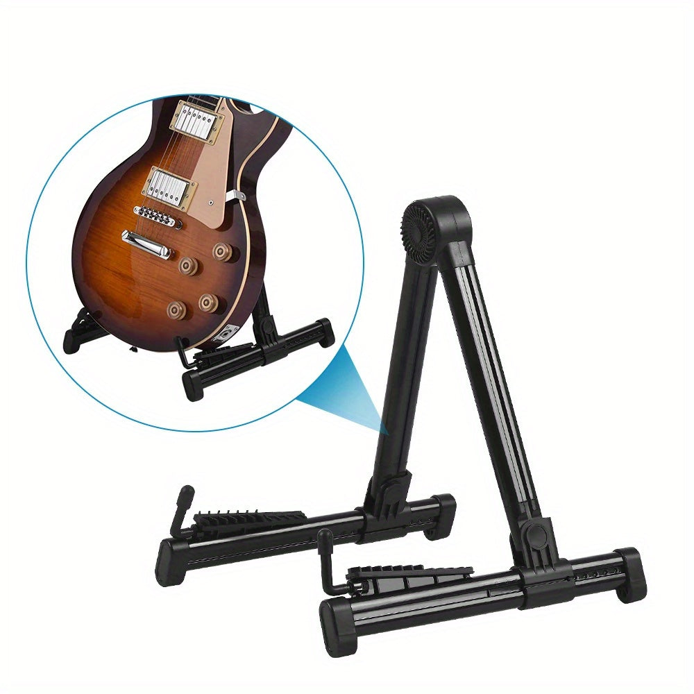 This versatile guitar holder stand fits various types of instruments.