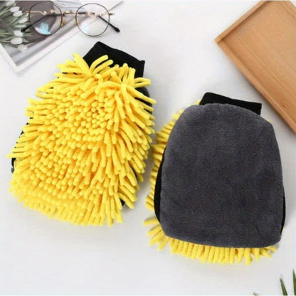 Chenille Microfiber Car Wash Mitt, Double-sided Glove, Anti Scratch Cleaning Tool