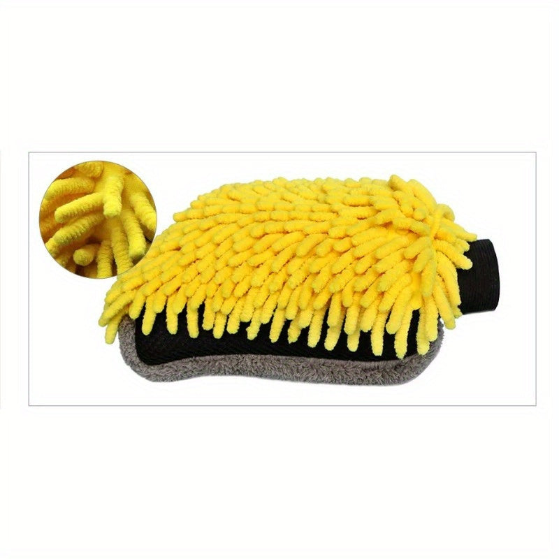 Chenille Microfiber Car Wash Mitt, Double-sided Glove, Anti Scratch Cleaning Tool