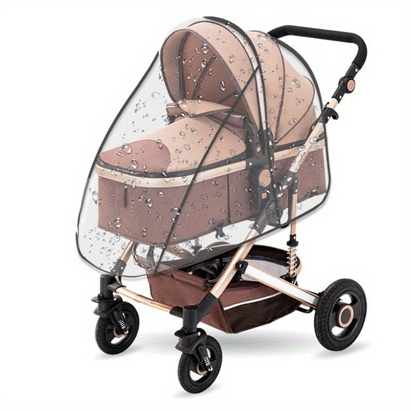 Прозрачный, дышащий и универсальный, дождевик для коляски Universal Stroller Rain Cover обеспечивает защиту от погодных условий, ветра и солнца для вашего малыша и его коляски. Этот аксессуар необходим каждому родителю в пути.