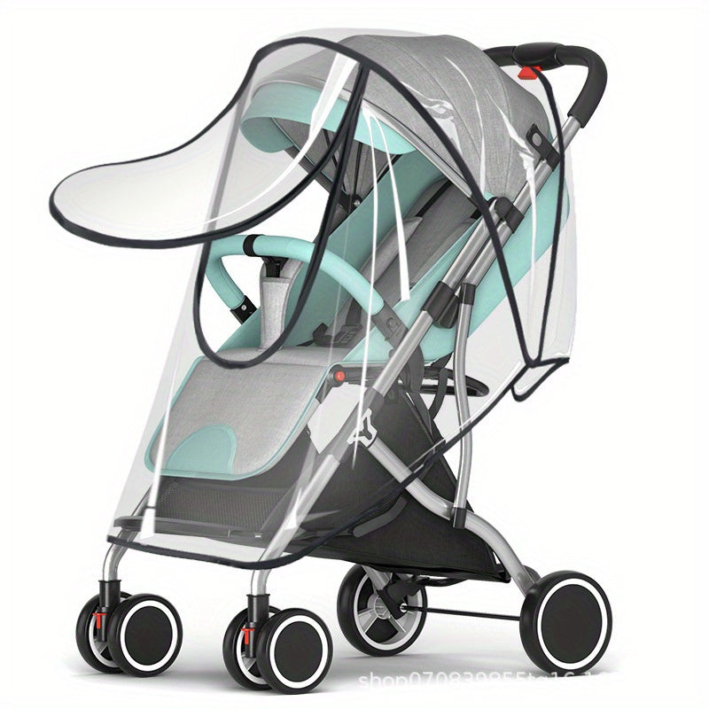 Прозрачный, дышащий и универсальный, дождевик для коляски Universal Stroller Rain Cover обеспечивает защиту от погодных условий, ветра и солнца для вашего малыша и его коляски. Этот аксессуар необходим каждому родителю в пути.