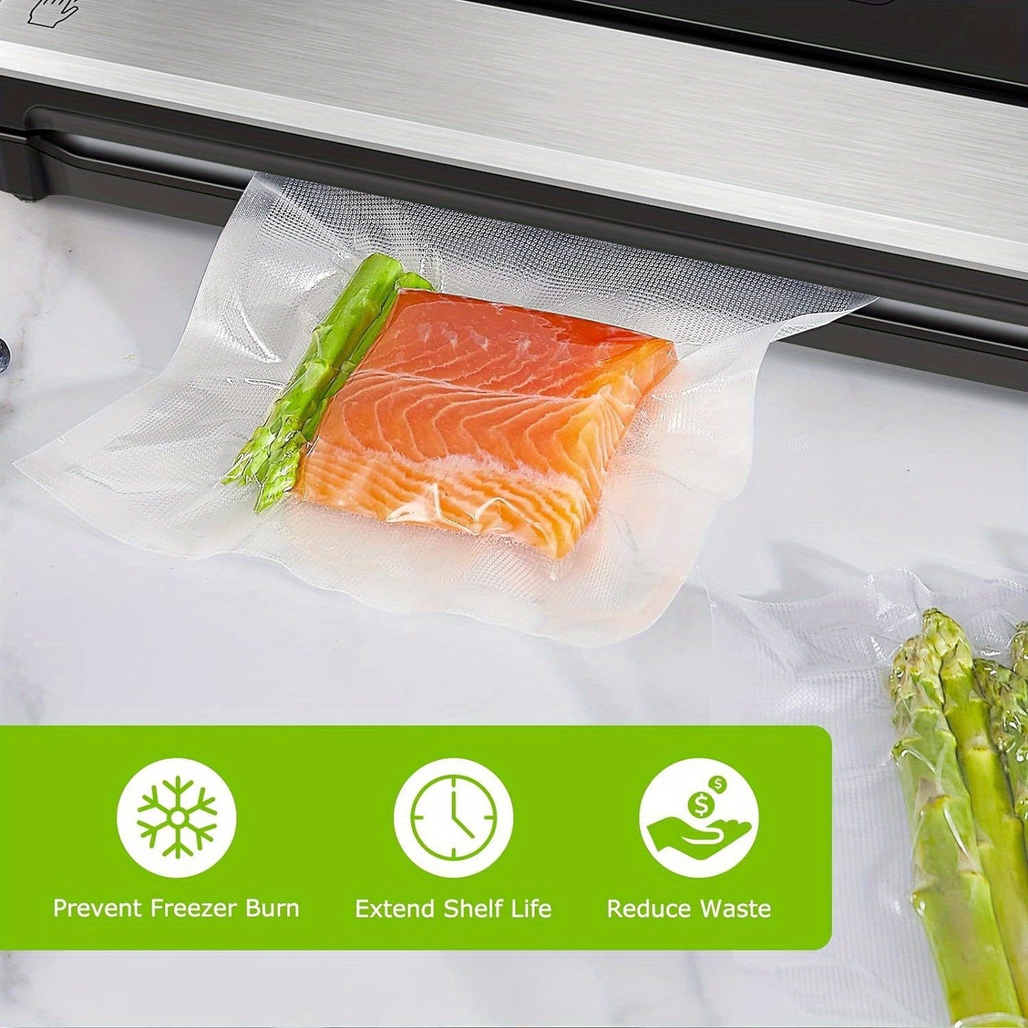 Pack of 50 Heavy Duty Vacuum Sealer Bags - Made without BPA, Designed for Commercial Grade Food Storage & Preservation, Ideal for Home Kitchen Use