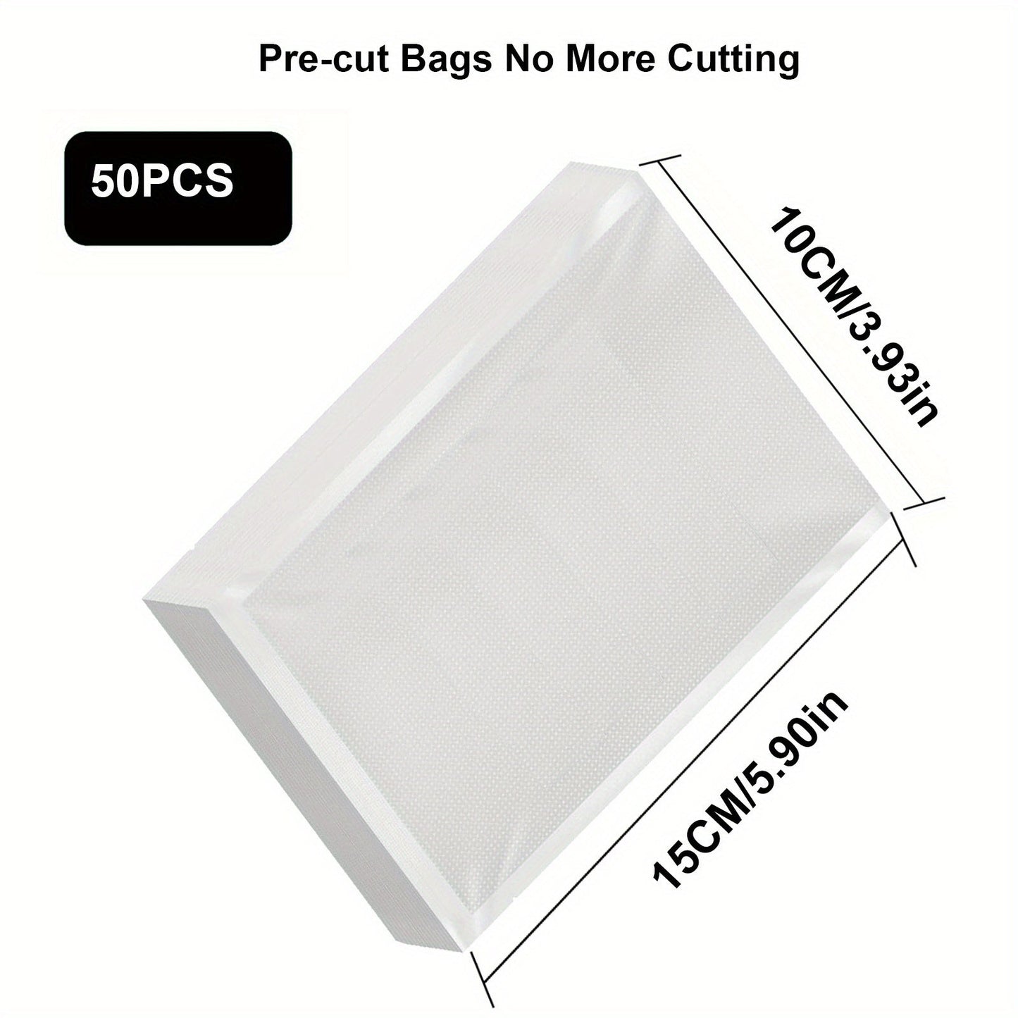 Pack of 50 Heavy Duty Vacuum Sealer Bags - Made without BPA, Designed for Commercial Grade Food Storage & Preservation, Ideal for Home Kitchen Use