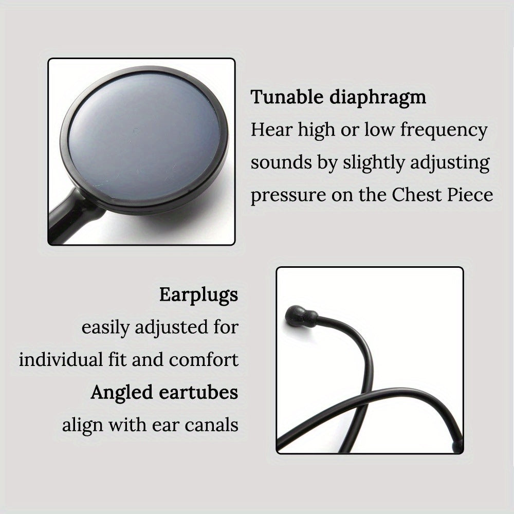 Single Head Professional Cardiology Stethoscope with Aluminum Alloy and 60.96cm Tube for Doctors, Students, and Nurses for Precision Heart and Lung Exams.