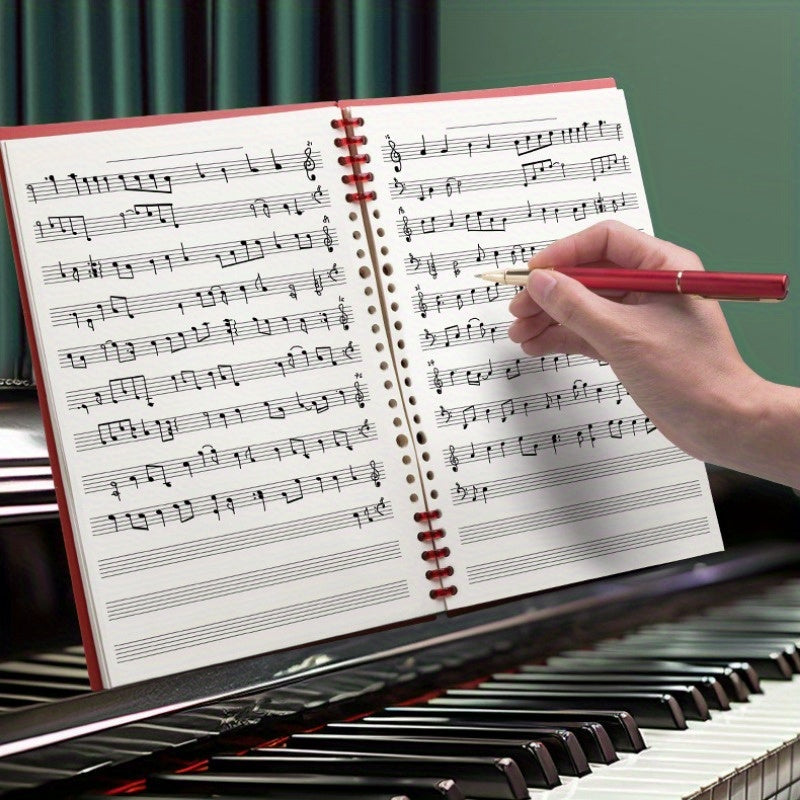 B5 staff notebook with 60 sheets, 120 pages, removable loose-leaf, for music notation.