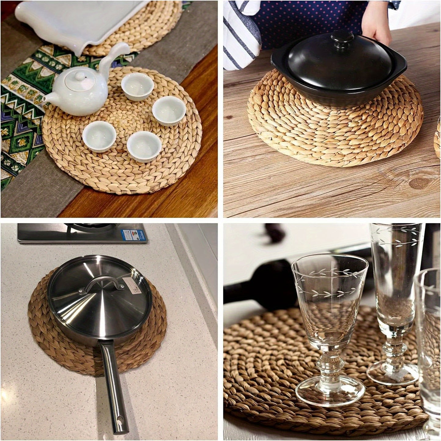 Water Hyacinth Weave Placemats in 2, 4, or 6pcs, 29.97 cm