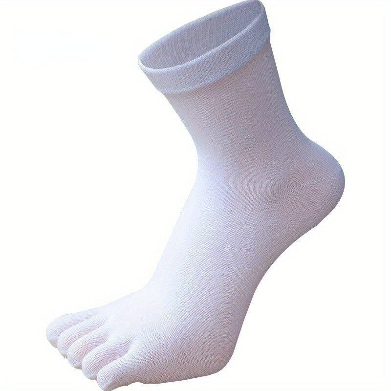 Men's Solid Split Toe Tabi Socks Set of 5 - Low Cut, Five-toe, Anti-odor, Sweat Absorbing, All Seasons Wear