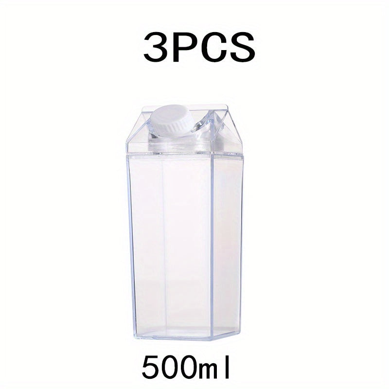 Set of milk carton design water bottle, plastic water cups for portable drinking on-the-go, ideal birthday gift